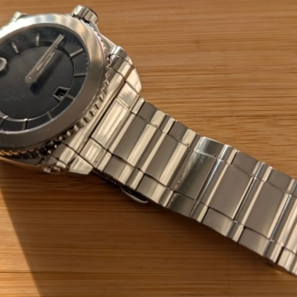 Movado Silver and Black Watch